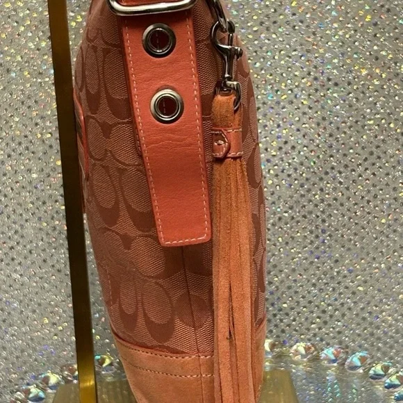 🌟SOLD🌟 Coach Vintage Signature Slim Duffel Brown/Khaki Crossbody Bag EUC - Picture 5 of 16